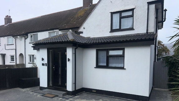 Front extension with en-suite and office